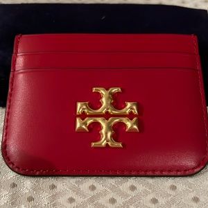 Tory Burch Leather Card Holder Red